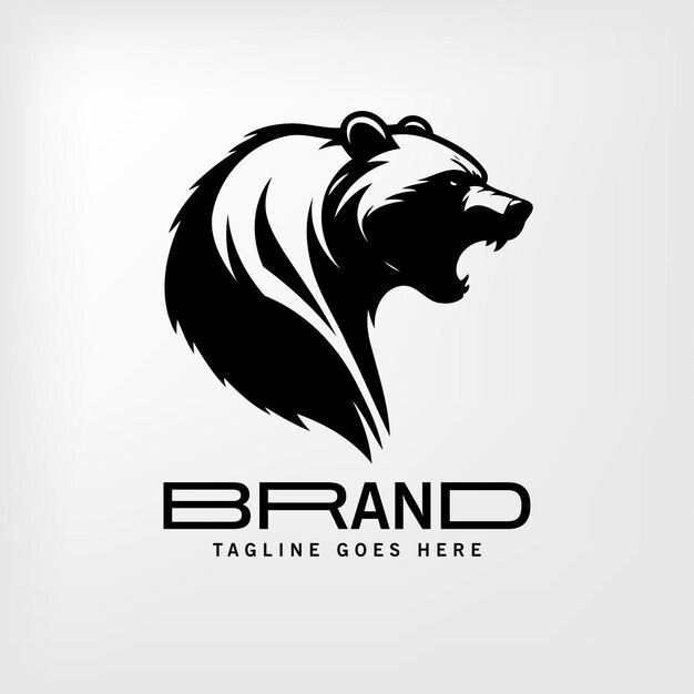 diseño de logotipo de silueta de oso vectorial libre