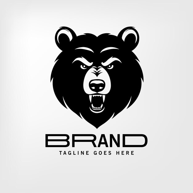 diseño de logotipo de silueta de oso vectorial libre