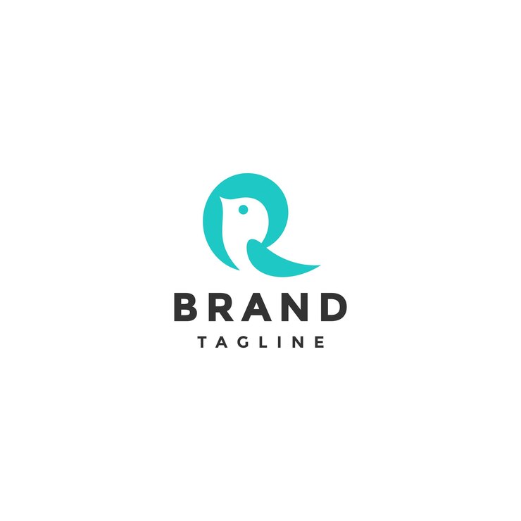 Vector diseño de logotipo de silueta de pájaro en forma de letra r