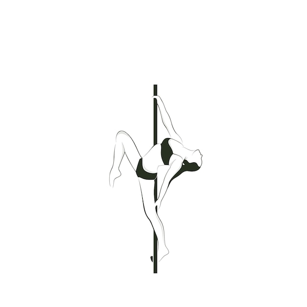 diseño de logotipo de silueta pole dance