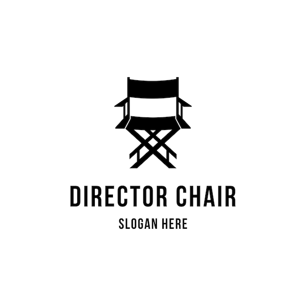 Diseño del logotipo de la silueta de la silla del director idea creativa