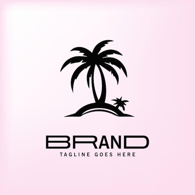 diseño del logotipo de la silueta vectorial del árbol de coco