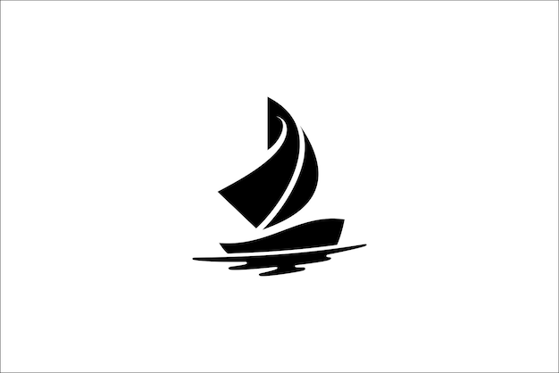 Diseño del logotipo de la silueta de un velero