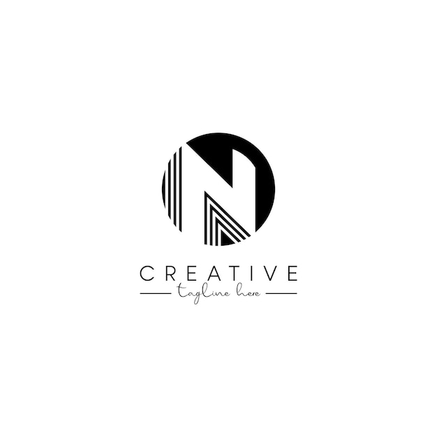 Diseño de logotipo simbólico elegante basado en la letra inicial N