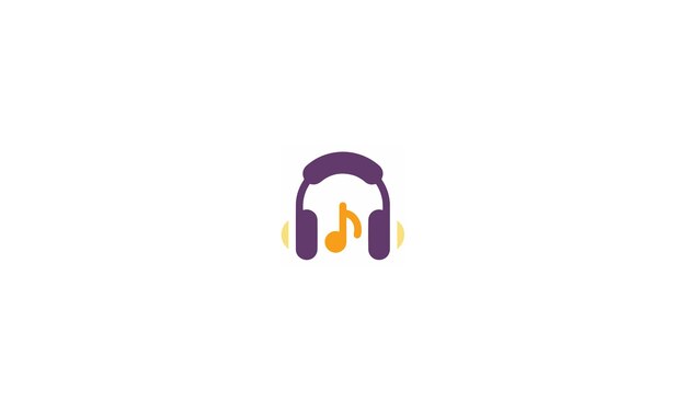 Vector diseño de logotipo de símbolo de auriculares de música moderna