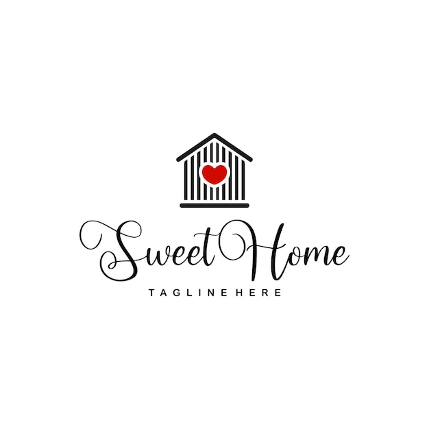 Diseño de logotipo de símbolo de bienes raíces de Sweet Home
