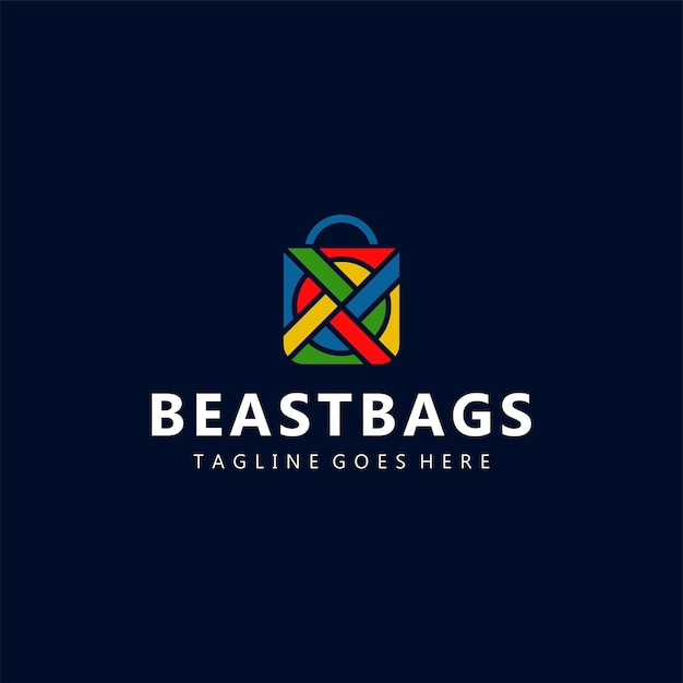 Diseño de logotipo de símbolo de bolsa de bestia único