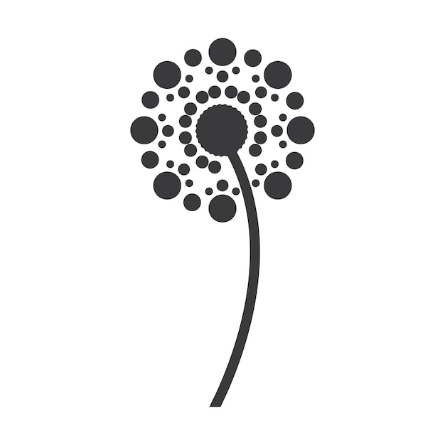 Diseño de logotipo de símbolo de flor de diente de león