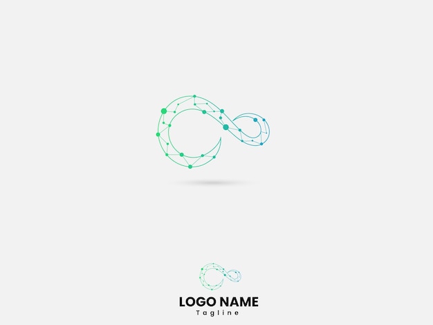 Diseño del logotipo del símbolo del infinito tecnológico
