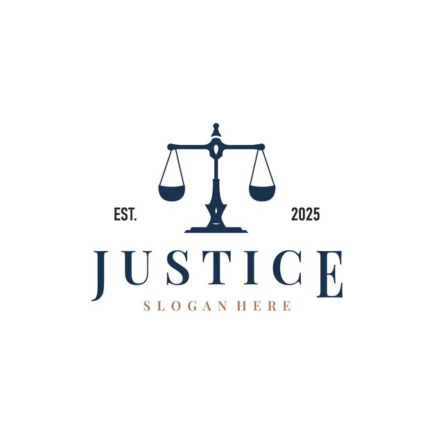diseño de logotipo símbolo de justicia abogado corte escala diseño simple minimalista símbolo legal plantilla de ilustración
