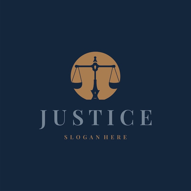 diseño de logotipo símbolo de justicia abogado corte escala diseño simple minimalista símbolo legal plantilla de ilustración