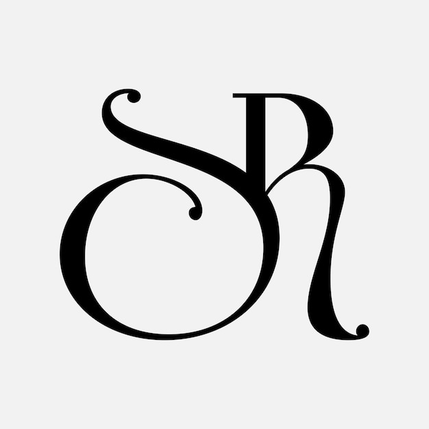 diseño del logotipo del símbolo de la letra inicial sr