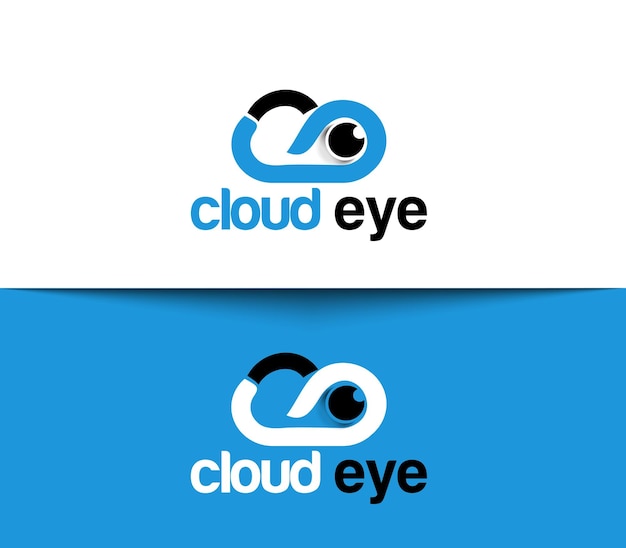 Diseño de logotipo y símbolo de ojo de nube