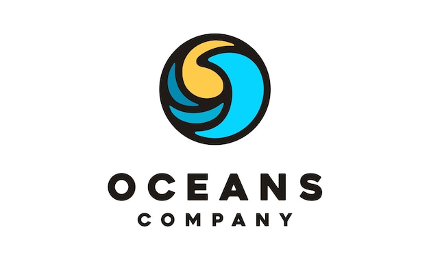 diseño de logotipo de símbolo de onda círculo moderno