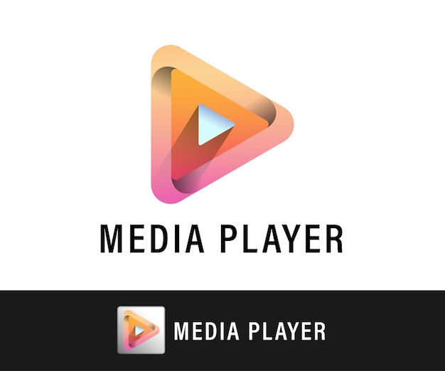 Diseño de logotipo de símbolo de reproducción y medios plantilla de diseño de logotipo de video digital plantilla de diseño de logotipo vector artmedia player logo vector