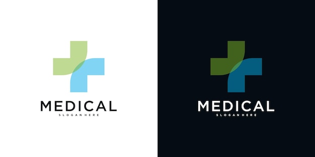 Diseño del logotipo del símbolo de los servicios médicos de salud Premium Vector