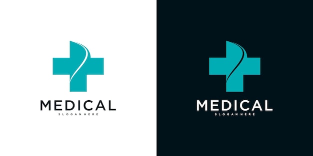 Diseño del logotipo del símbolo de los servicios médicos de salud Premium Vector