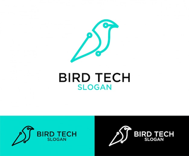 diseño de logotipo de símbolo de tecnología de aves
