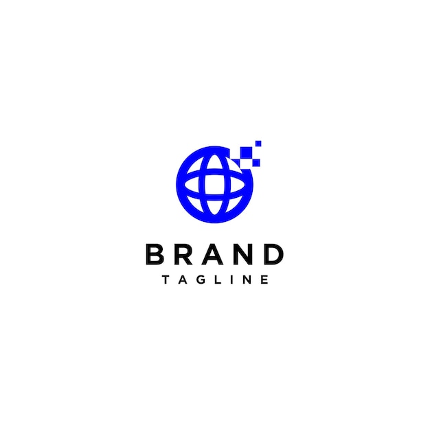 Diseño de logotipo simple para acceso global a través de internet, dispositivos móviles, aplicaciones y redes sociales