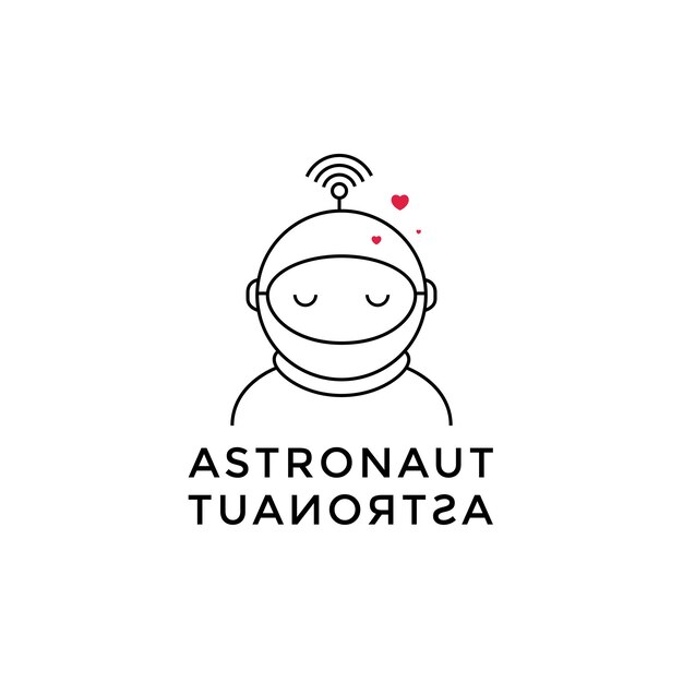 diseño de logotipo simple de astronauta vector gráfico