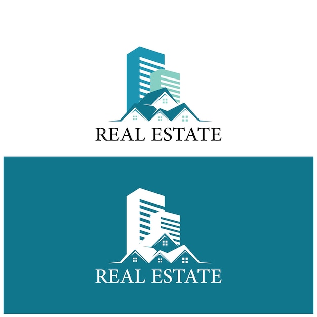 diseño de logotipo simple de bienes raíces edificio rascacielos propiedad negocio apartamento arquitectura vector