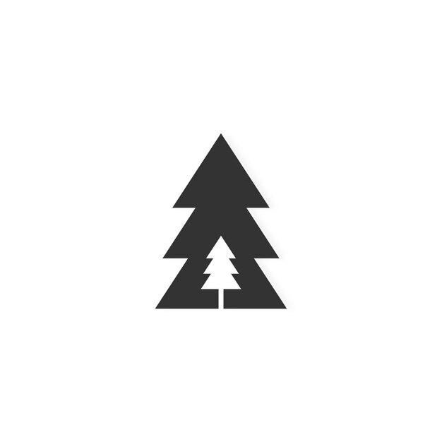 Diseño de logotipo simple en blanco y negro de árbol de pino Concepto de diseño de marca de negocios moderno y minimalista