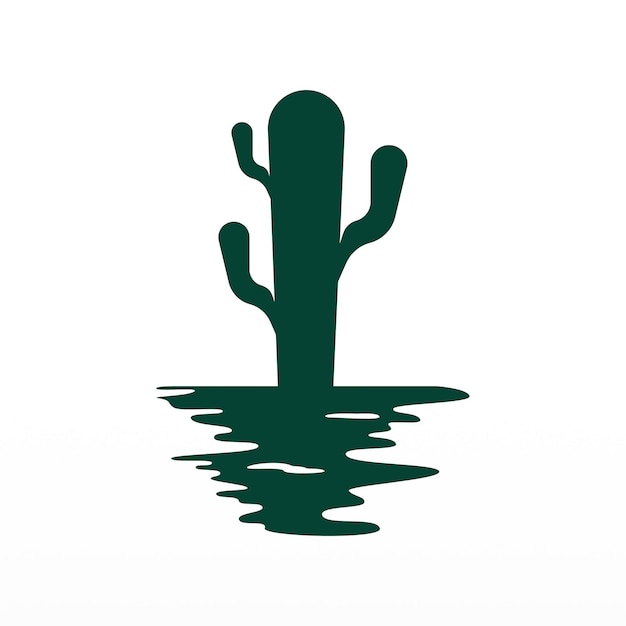 Vector un diseño de logotipo simple de un cactus