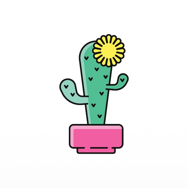 Un diseño de logotipo simple de un cactus