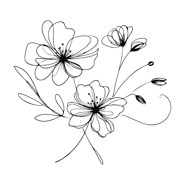 Diseño de logotipo de simple flor Vector elegante para belleza y bienestar