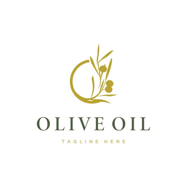 diseño de logotipo simple de oliva planta de fruta de oliva símbolo de belleza y spa plantilla de marca de negocio