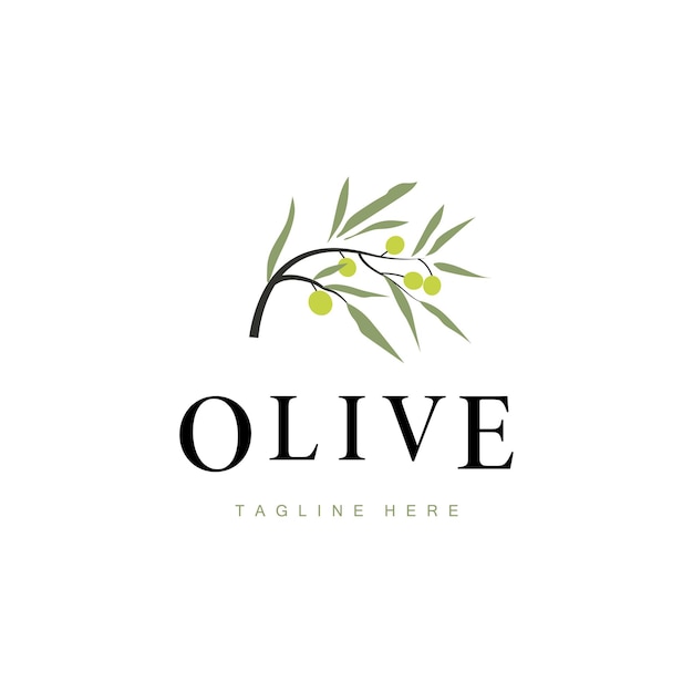 diseño de logotipo simple de oliva planta de fruta de oliva símbolo de belleza y spa plantilla de marca de negocio