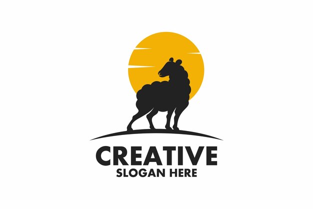Diseño de logotipo simple de ovejas