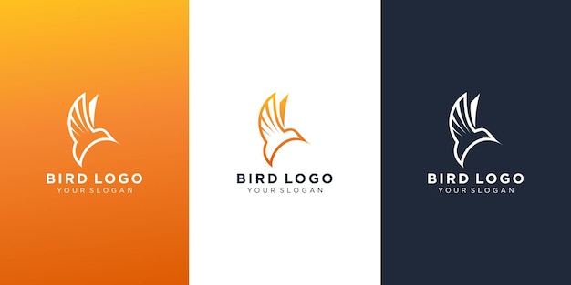 Diseño de logotipo simple pájaro volador