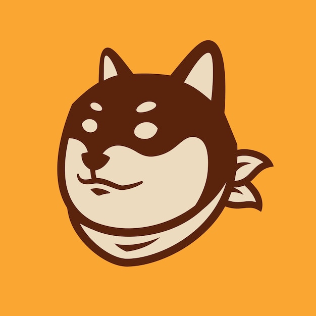 Diseño de logotipo simple del perro shiba inu japonés