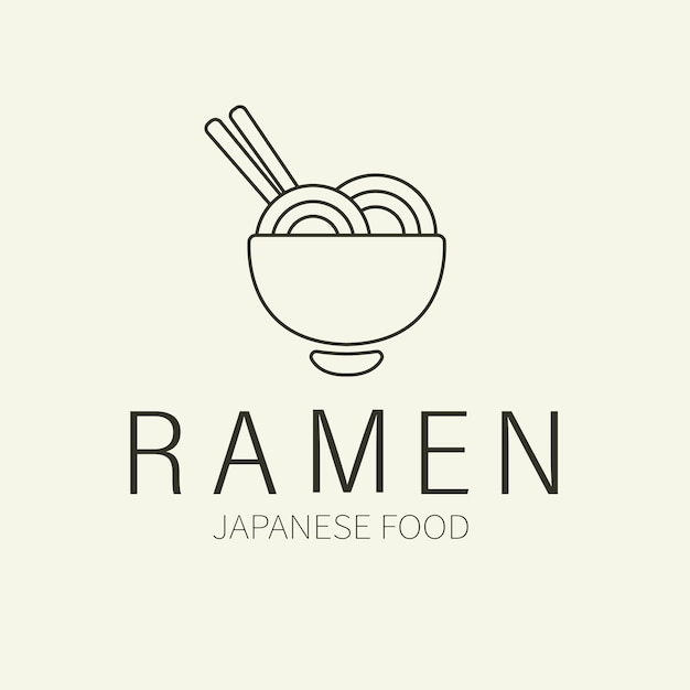 Diseño de logotipo simple de ramen Con ilustración de un tazón de ramen Bueno para restaurantes relacionados con empresas