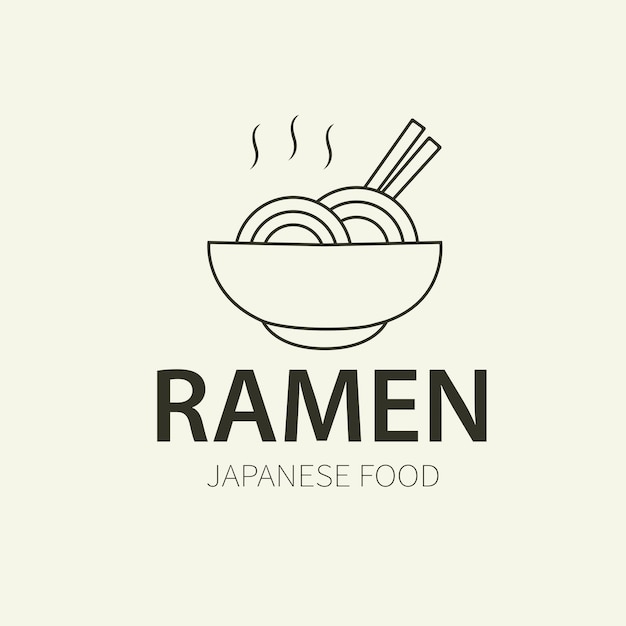 Diseño de logotipo simple de ramen Con ilustración de un tazón de ramen tibio