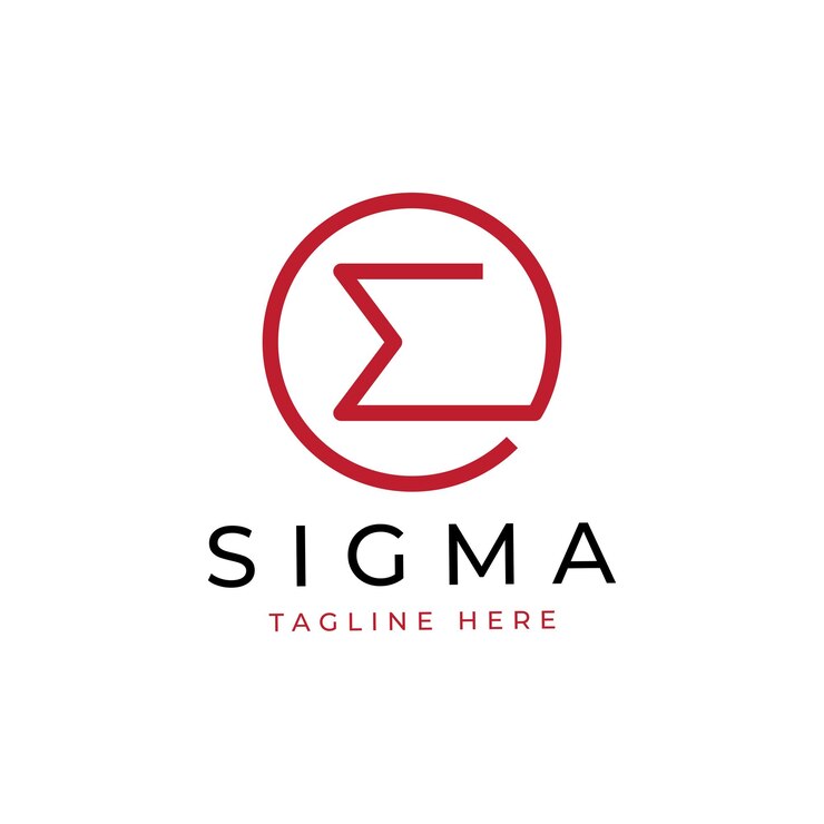Vector diseño de logotipo simple y único de sigma rojo en círculo