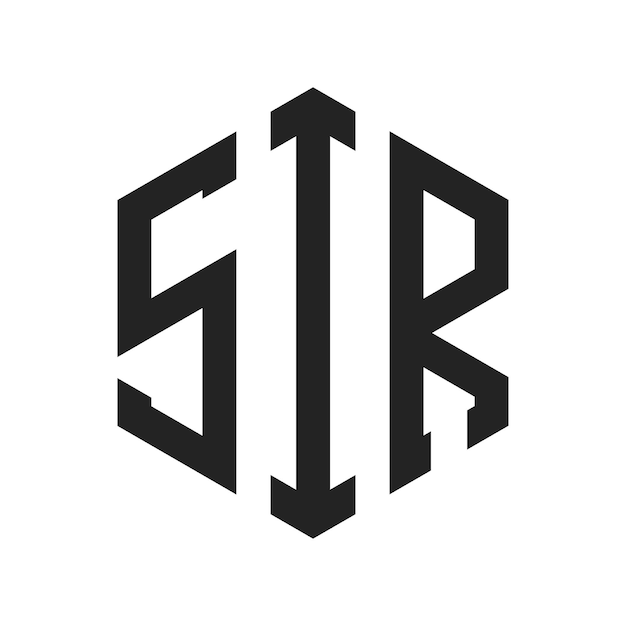 Diseño del logotipo SIR Letra inicial SIR Monograma Logotipo con forma de hexágono