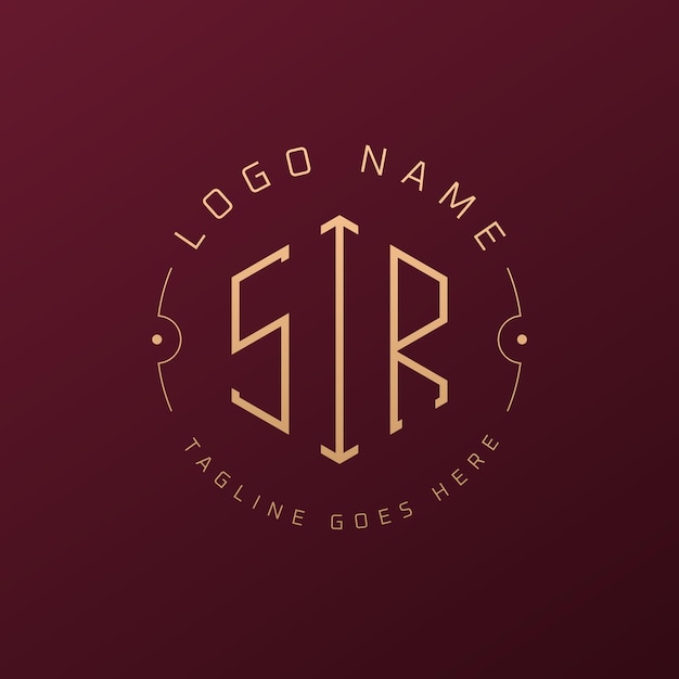 Diseño de logotipo SIR de lujo Letra elegante SIR Monograma Logotipo minimalista Poligono SIR Template de diseño de logotipo