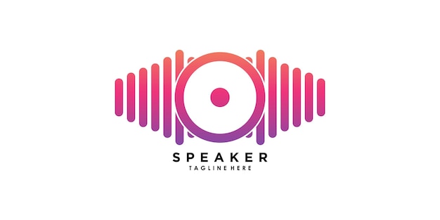 Vector diseño de logotipo de sistema de sonido de altavoz con vector premium de concepto creativo