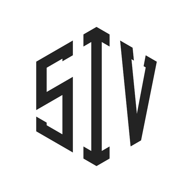 Diseño del logotipo SIV Letra inicial SIV Monograma Logotipo con forma de hexágono