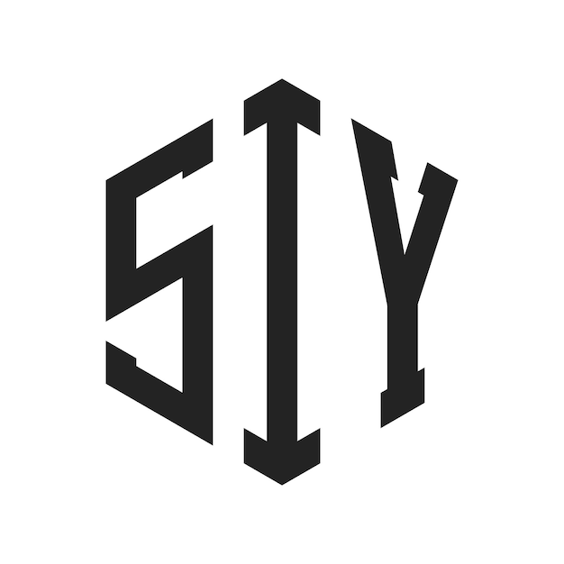 Diseño del logotipo SIY Letra inicial SIY Monograma Logotipo con forma de hexágono