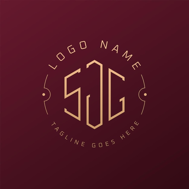 Diseño de logotipo de SJG de lujo Letra elegante SJG Monograma Logotipo minimalista Poligono SJG Template de diseño de logotipo