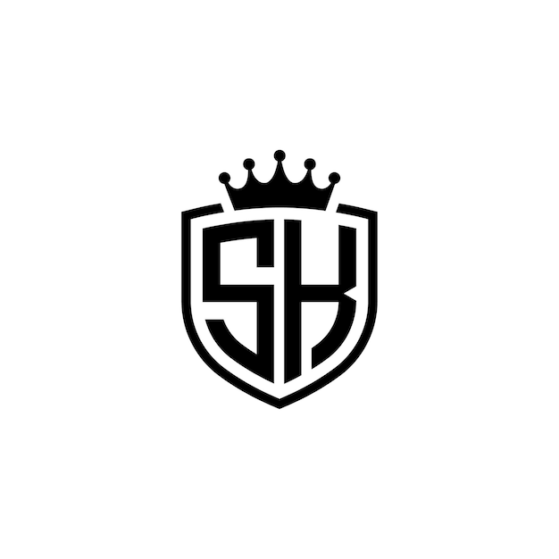 Diseño del logotipo SK monograma letra texto nombre símbolo monocromo logotipo carácter alfabeto logotipo simple