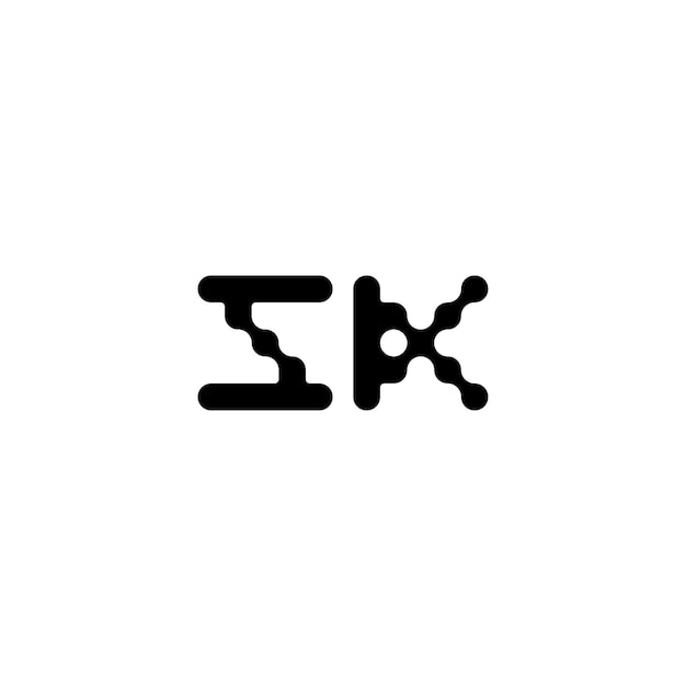 Diseño del logotipo SK monograma letra texto nombre símbolo monocromo logotipo carácter alfabeto logotipo simple