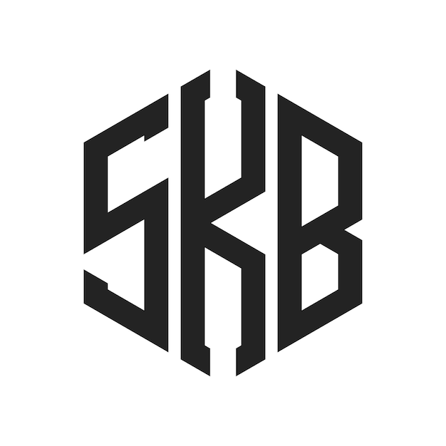 Diseño del logotipo SKB Letra inicial SKB Monograma Logotipo con forma de hexágono