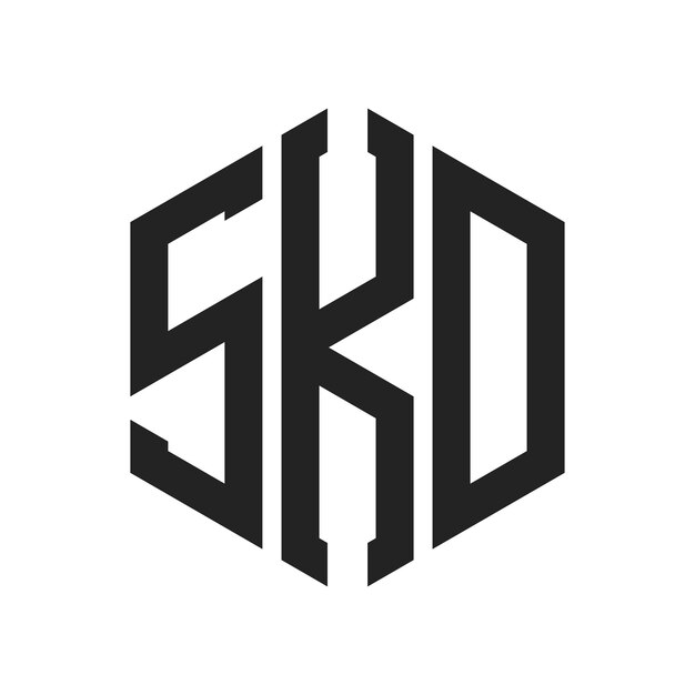 Diseño del logotipo SKD Letra inicial SKD Monograma Logotipo con forma de hexágono