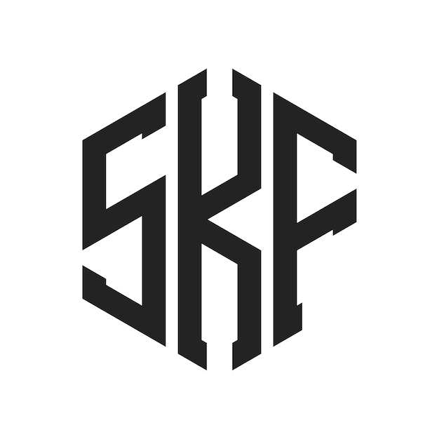 Diseño del logotipo de SKF Letra inicial Logotipo del monograma de SKF con forma de hexágono