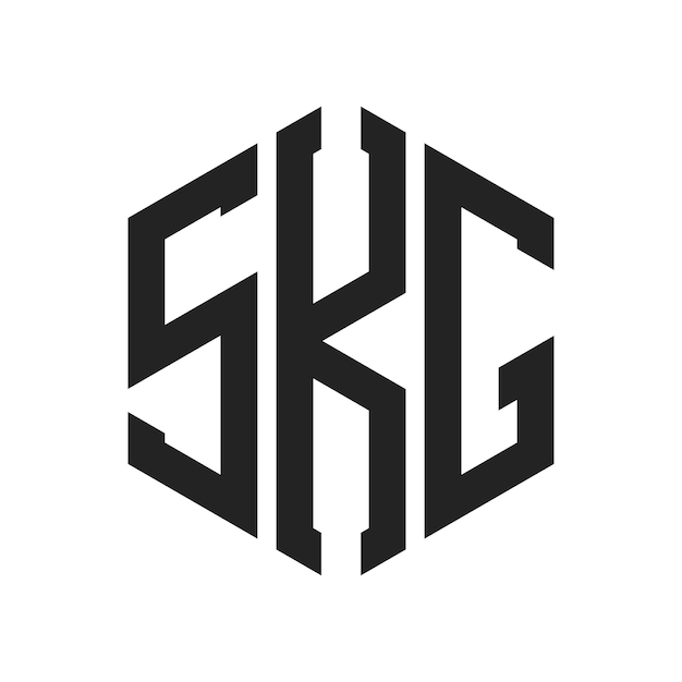Diseño del logotipo SKG Letra inicial SKG Monograma Logotipo con forma de hexágono