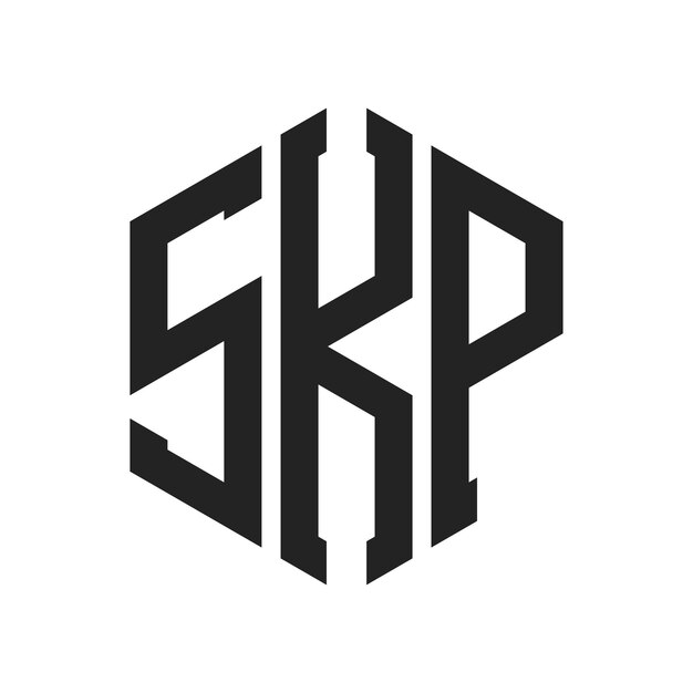 Diseño del logotipo SKP Letra inicial SKP Monograma Logotipo con forma de hexágono